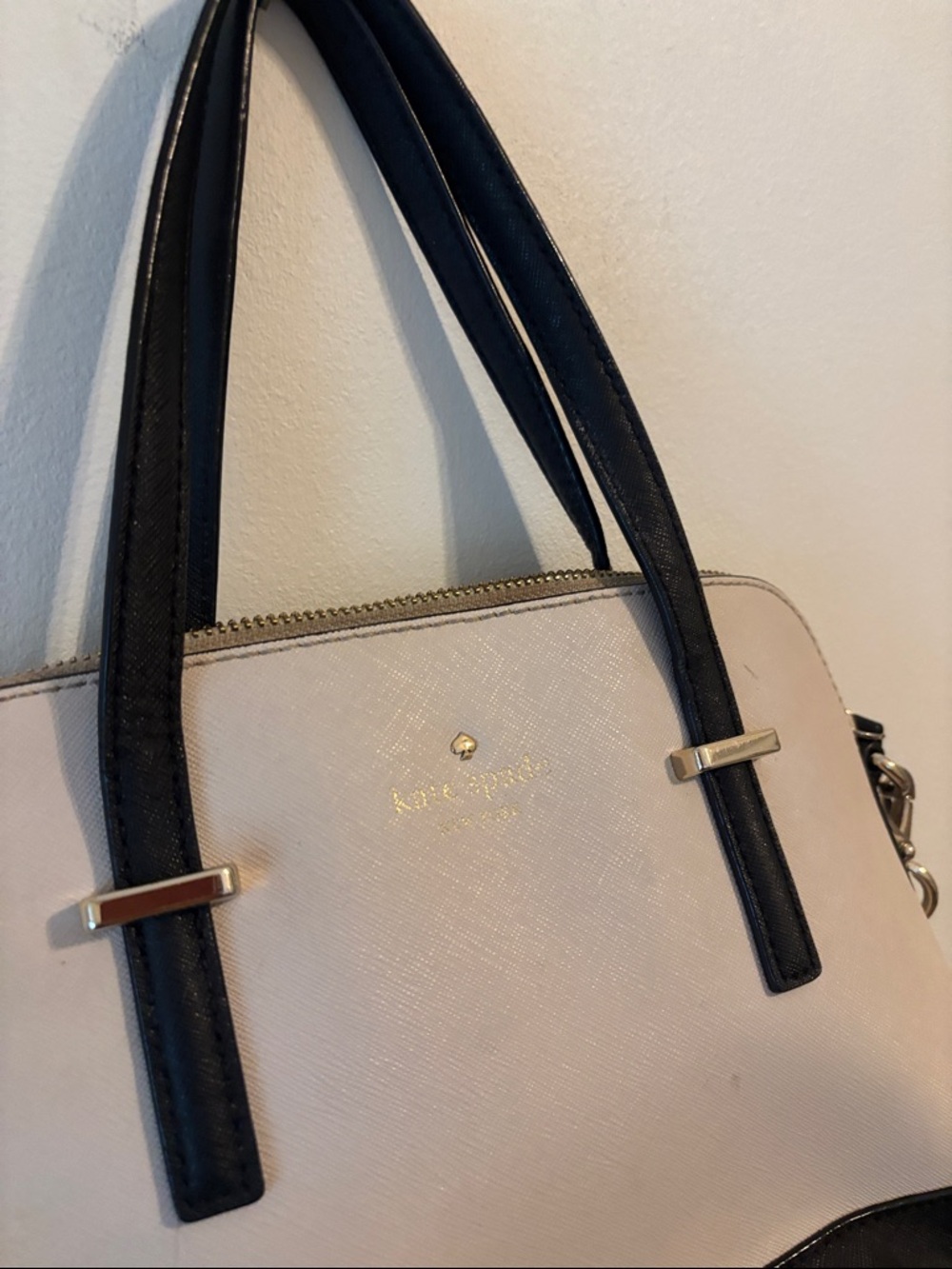 kate spade Two-Tone Cream and Black Satchel - Picture 2 of 5